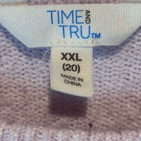 Time and Tru XXL Women’s Sweater – Purple Gray Colorblock Stripe Pullover - Picture 8 of 12